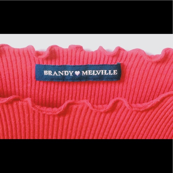 A Brandy Melville red ribbed tee shirt! :) - Picture 3 of 3